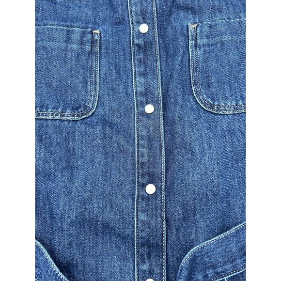 Mavi Womens Size Small Denim Jean Button Down Belted Long Sleeve Midi Dress NWT - Picture 3 of 9